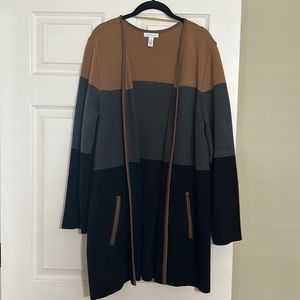 Size L Charter Club Color Block Sweater with Pockets